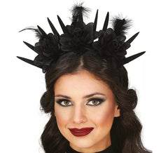 Schwarzes Blumen Stirnband