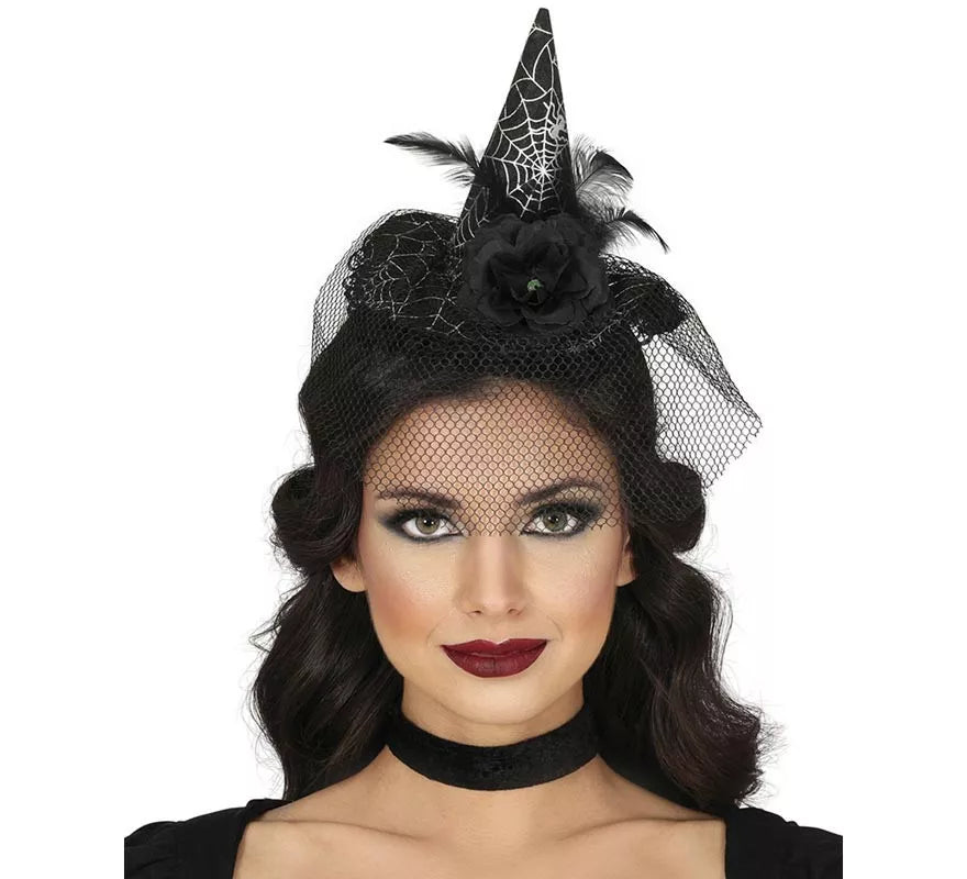Translation missing: de.Diadema Gorrito Bruja con Velo