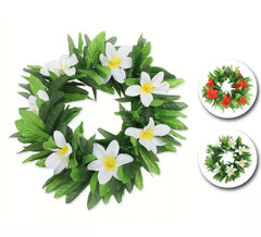 Hawaii- Stirnband aus Blättern und Blüten in verschiedenen Farben