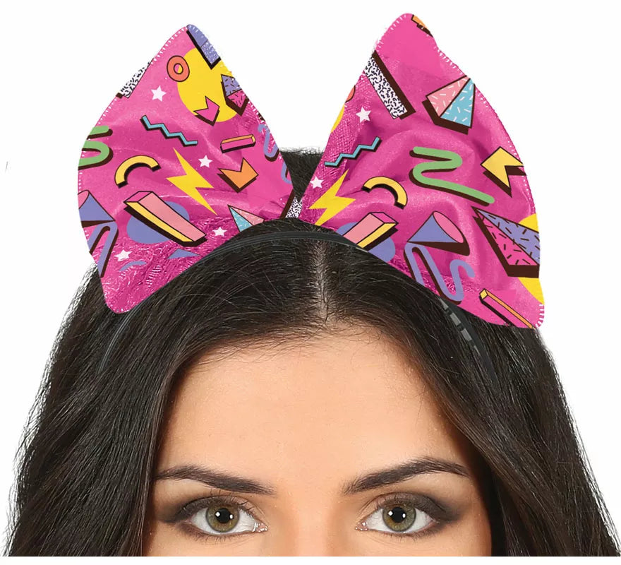 Translation missing: de.Diadema Lazo Fucsia con estampado de los Años '80