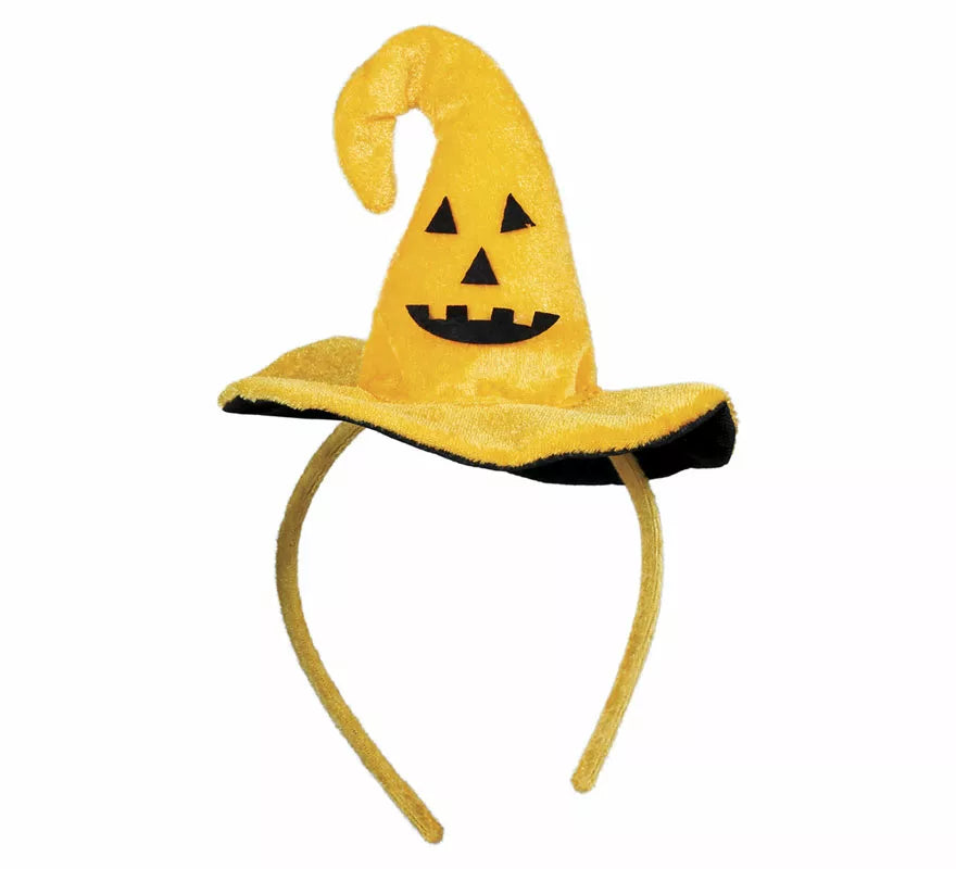 Translation missing: de.Diadema Mini Sombrero de Bruja con Calabaza Sonriente