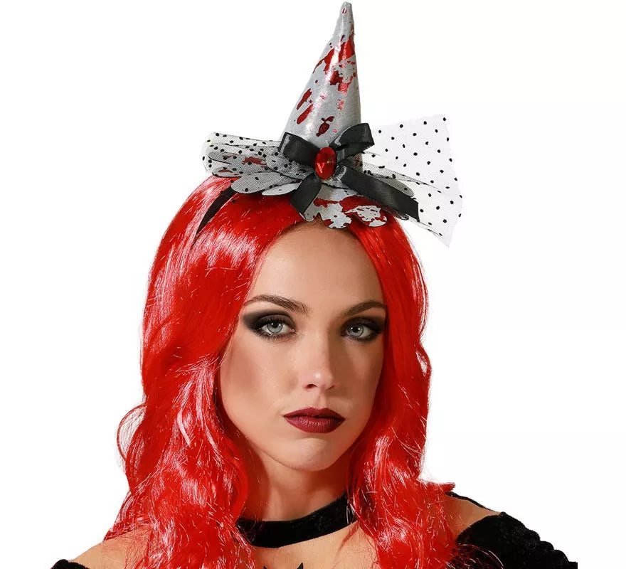 Translation missing: de.Diadema Mini Sombrero de Bruja Gris
