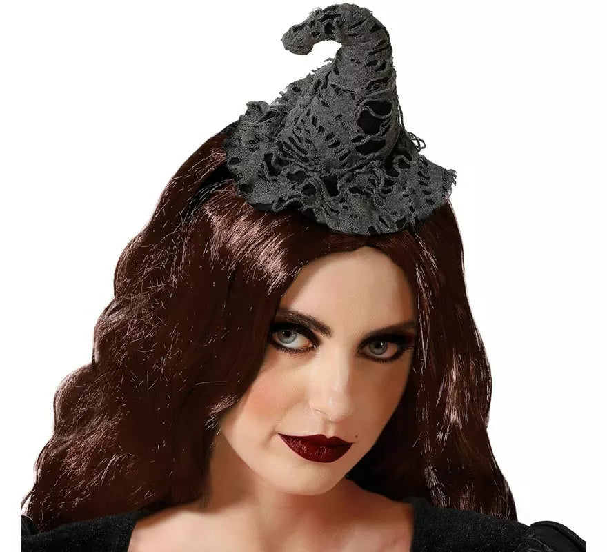 Translation missing: de.Diadema Mini Sombrero de Bruja Gris