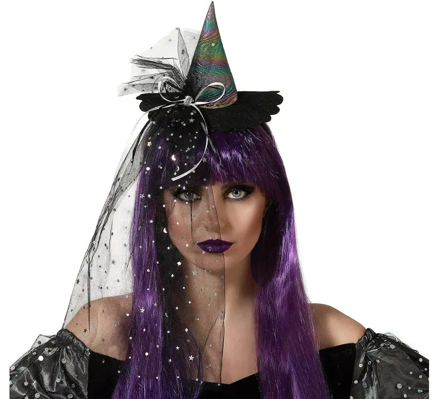 Translation missing: de.Diadema Mini Sombrero de Bruja Metalizado Multicolor