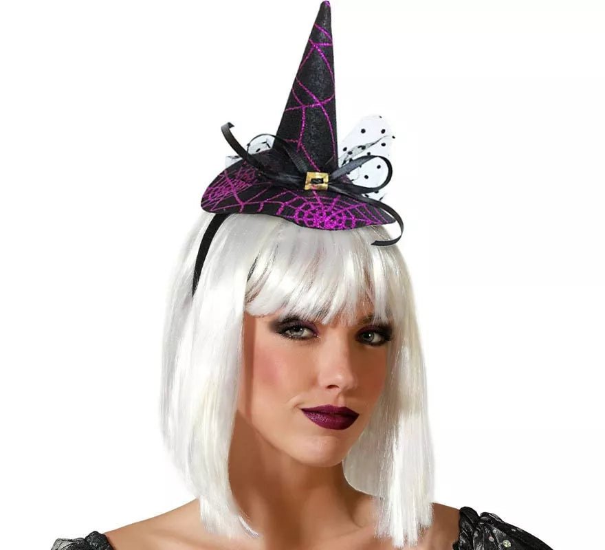 Translation missing: de.Diadema Mini Sombrero de Bruja Morado