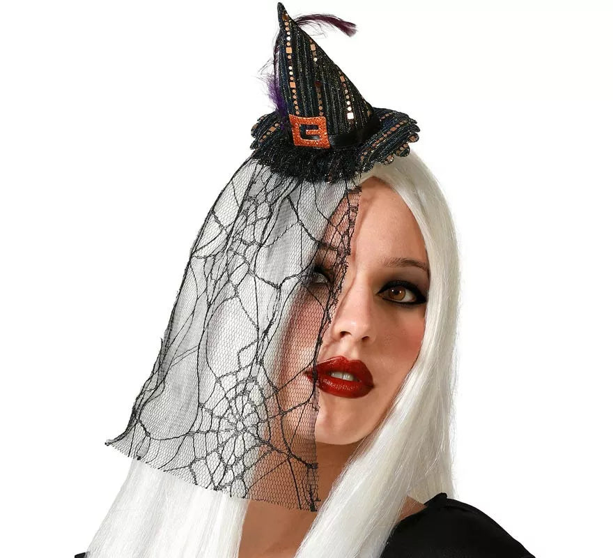 Translation missing: de.Diadema Mini Sombrero de Bruja Negro