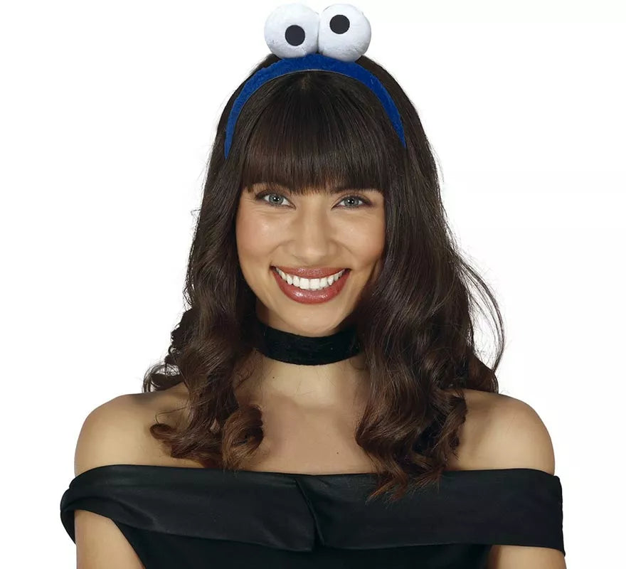 Diadema Monstruo Azul con Plumas