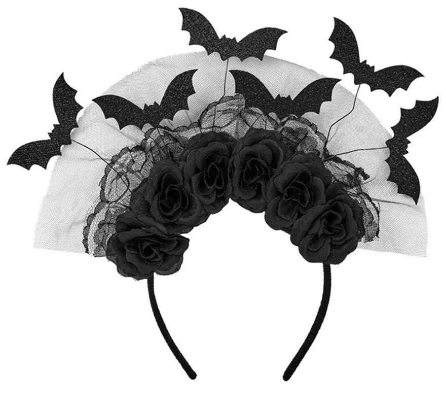 Translation missing: de.Diadema Murciélagos y Rosas negras