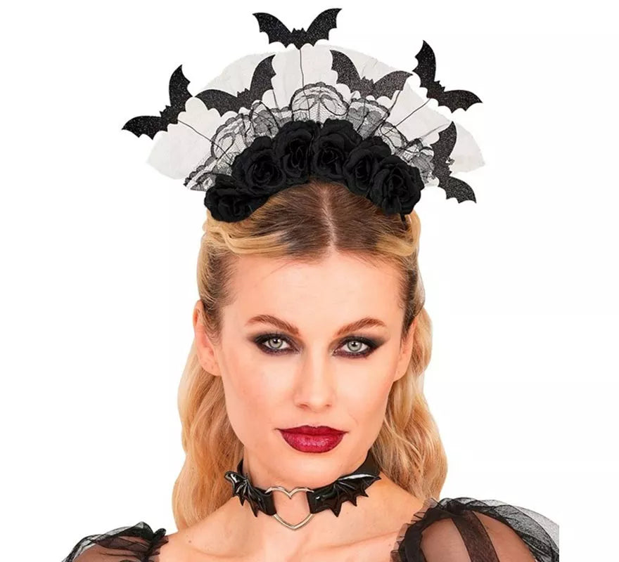 Translation missing: de.Diadema Murciélagos y Rosas negras