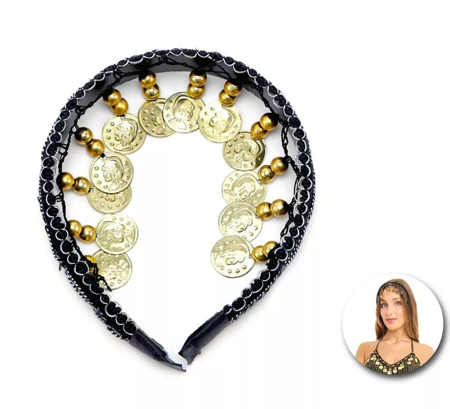 Translation missing: de.Diadema negra con monedas colgantes