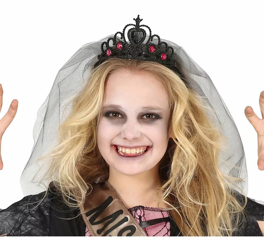 Translation missing: de.Diadema Negra de Princesa Fantasma con Velo