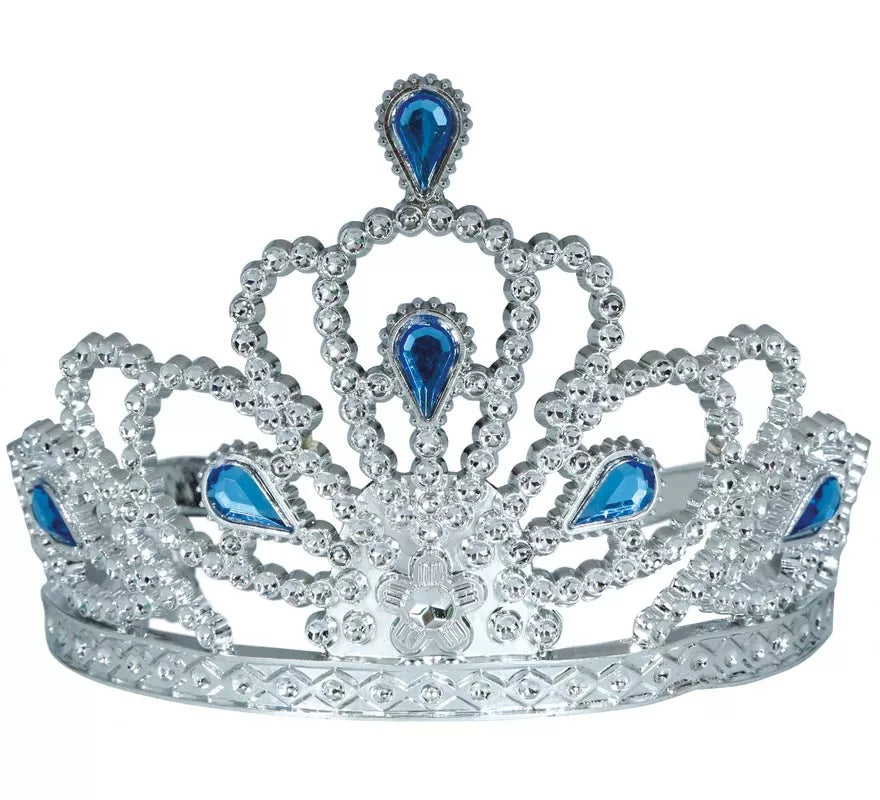 Translation missing: de.Diadema plateada con Piedras azules infantil