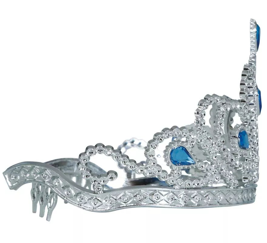 Translation missing: de.Diadema plateada con Piedras azules infantil