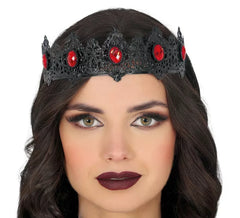 Schwarzes Metallic-Queen-Stirnband