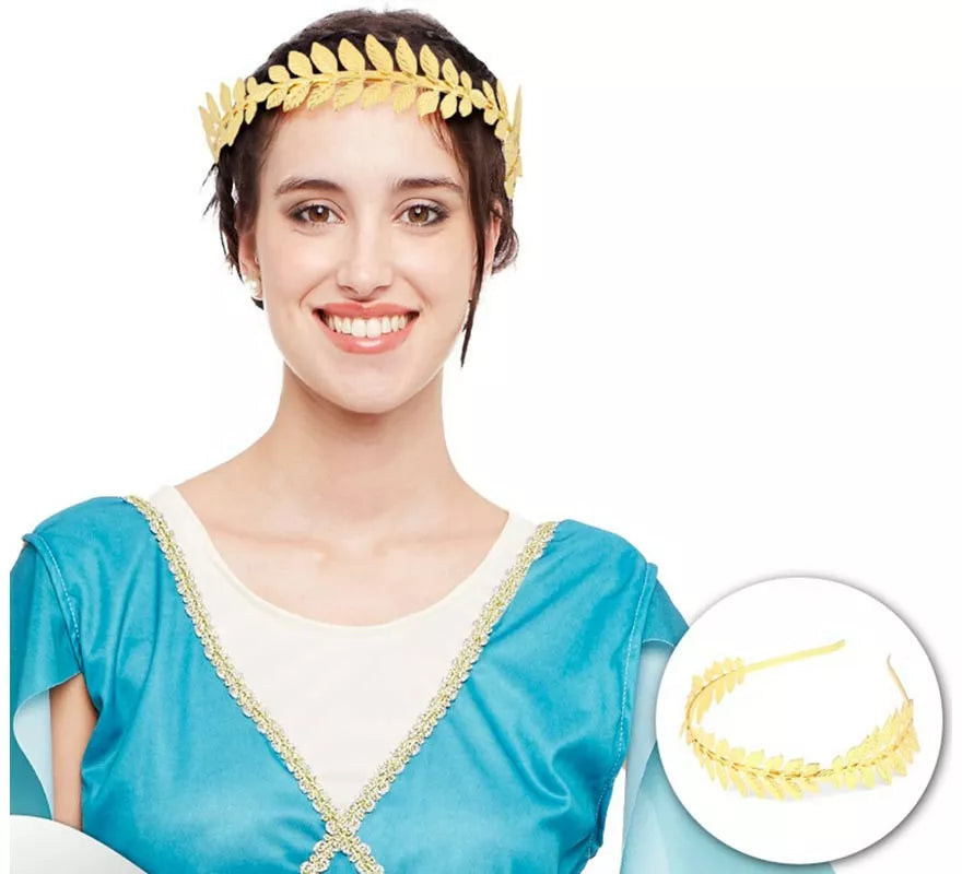 Translation missing: de.Diadema Romana dorada de metal adulto