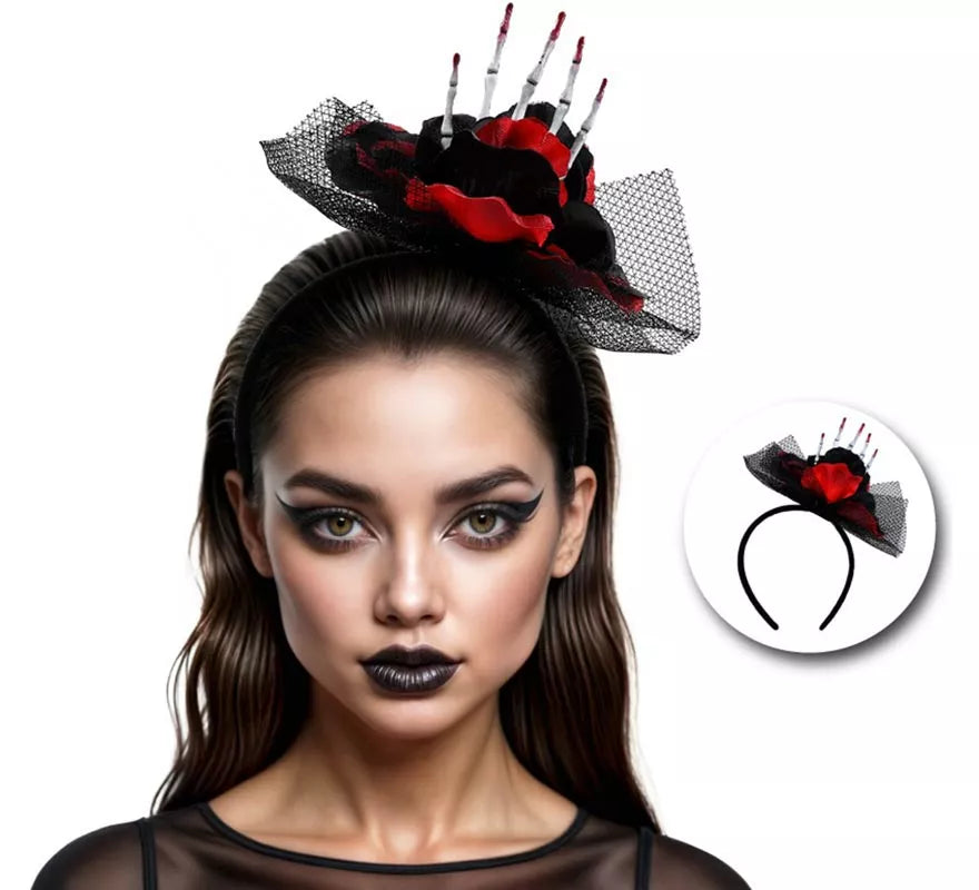 Translation missing: de.Diadema Rosa con Mano Esqueleto