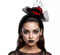 Rosa Stirnband mit Skeletthand