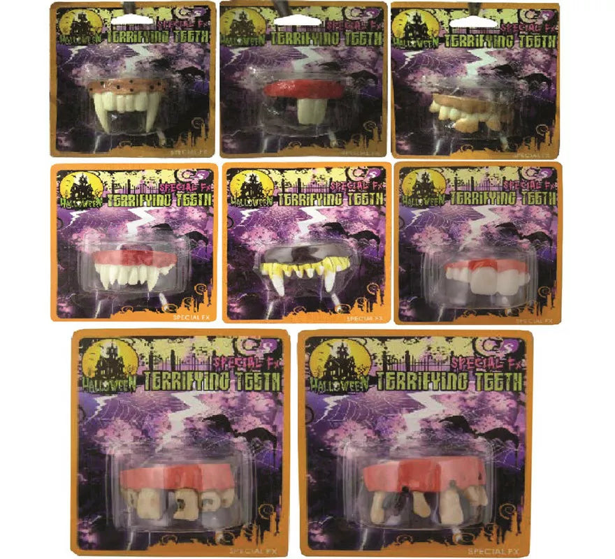 Dientes terroríficos de Halloween modelos surtidos
