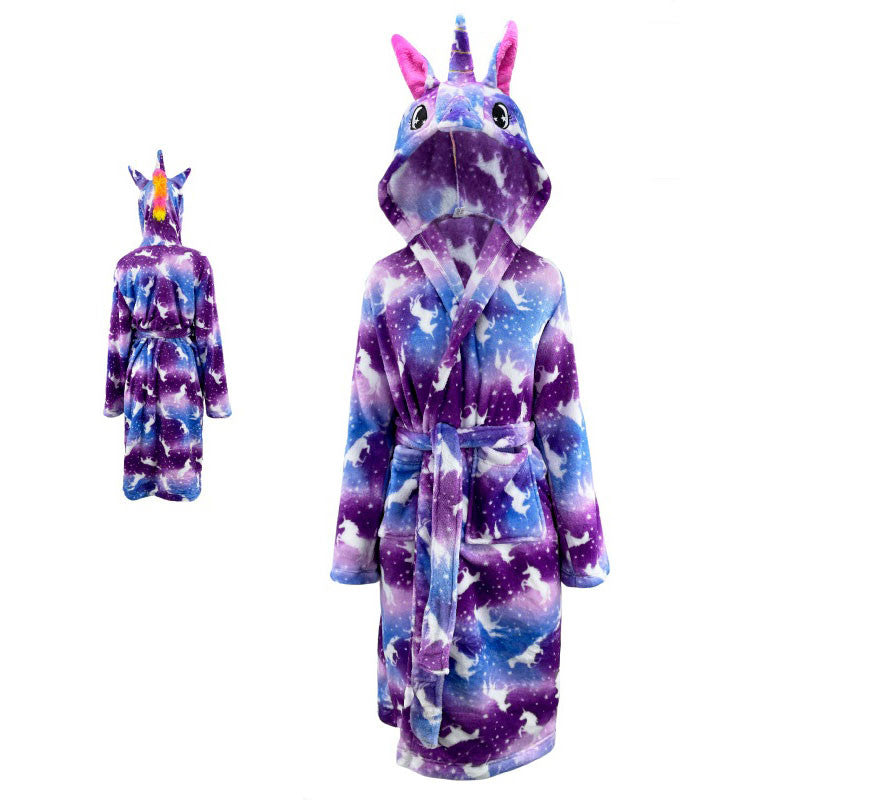 Translation missing: de.Disfraz Albornoz Unicornio púrpura para adulto