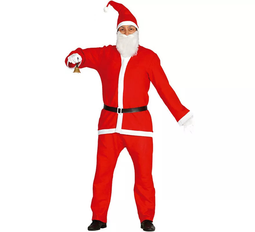 Translation missing: de.Disfraz barato de Papa Noel con Gorro y Barba para Hombre