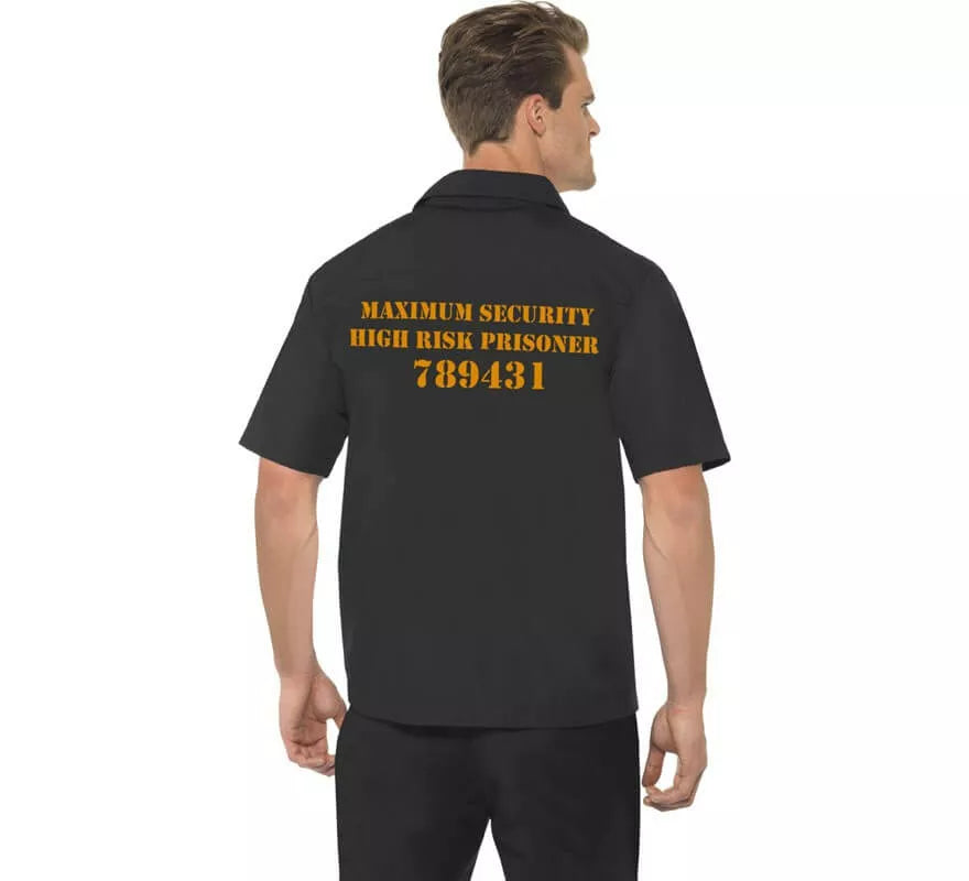 Translation missing: de.Disfraz Camisa Negra de Presidiario para Hombre