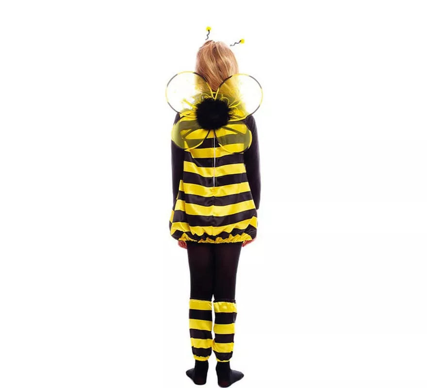Translation missing: de.Disfraz de Abeja negro y amarillo con alas para niña