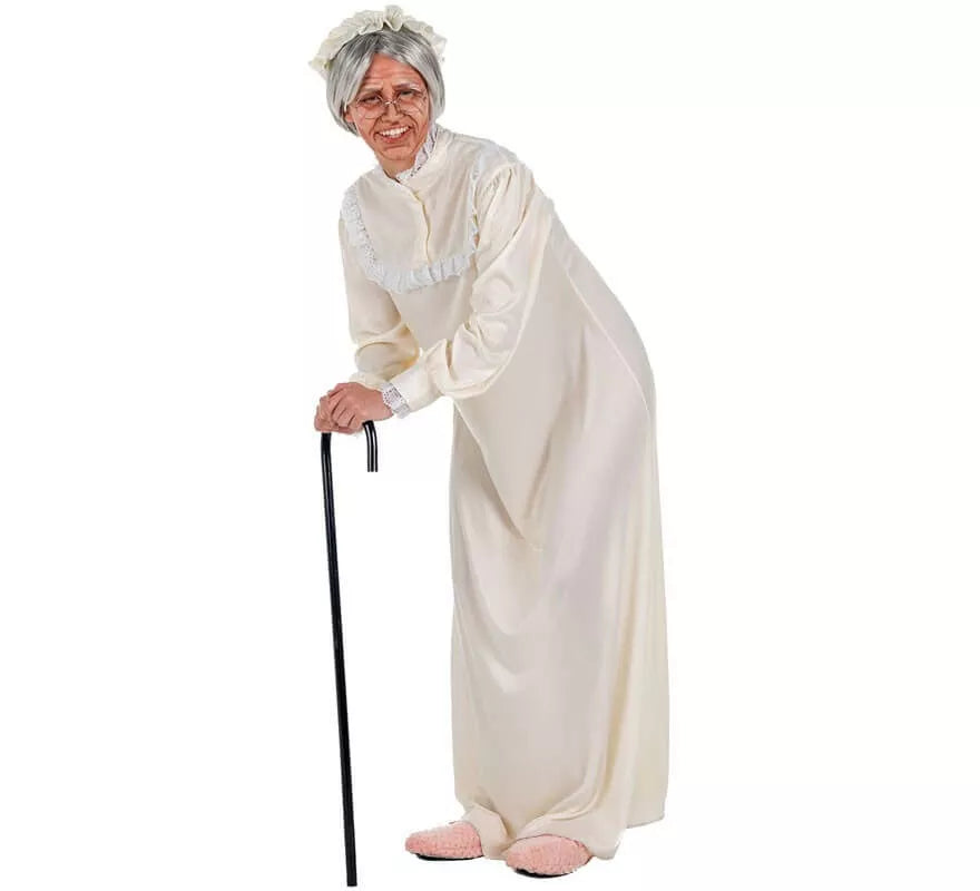 Translation missing: de.Disfraz de Abuela Blanco para adultos