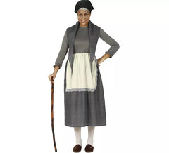 Graues Oma Kostüm für Damen
