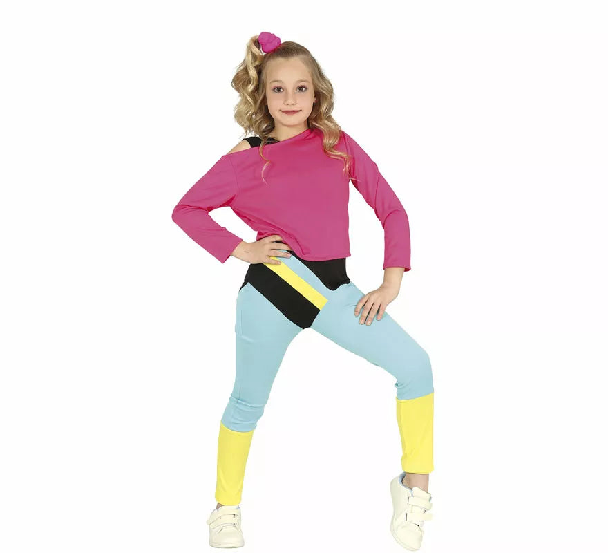 Translation missing: de.Disfraz de Aerobic de los 80' para niña