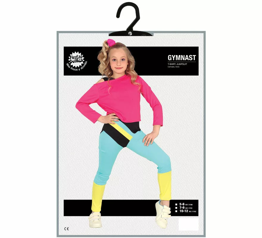 Translation missing: de.Disfraz de Aerobic de los 80' para niña