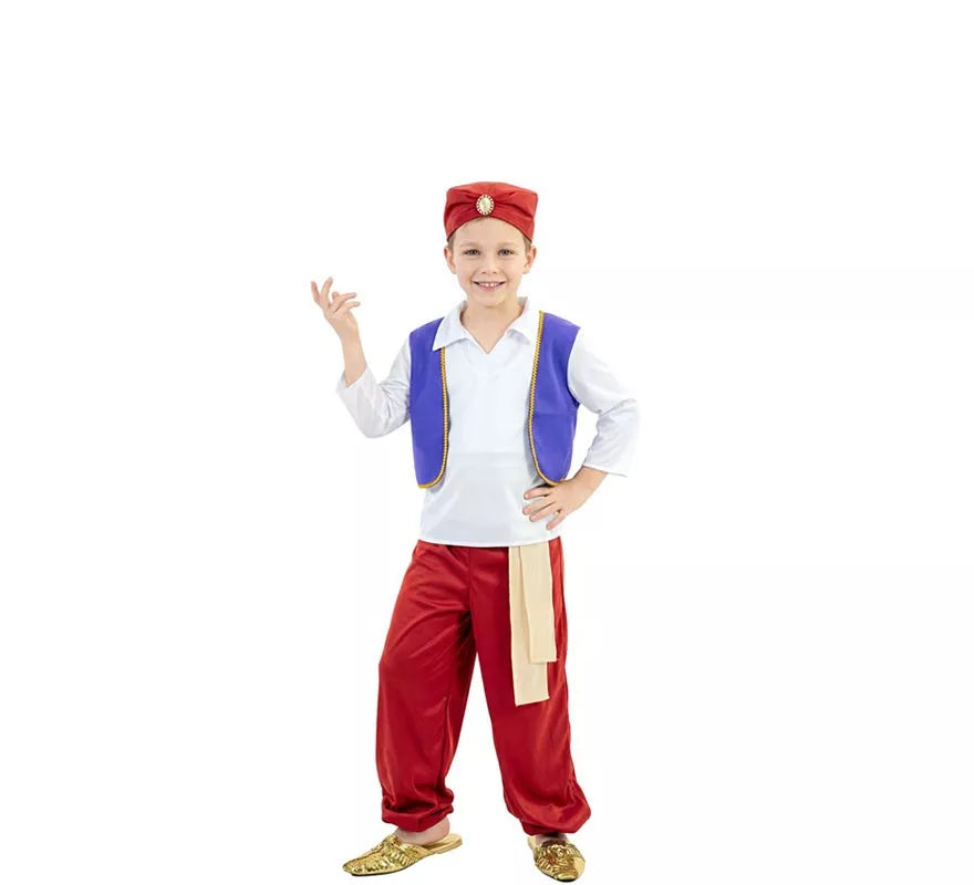 Translation missing: de.Disfraz de Aladino Rojo y Blanco para niño