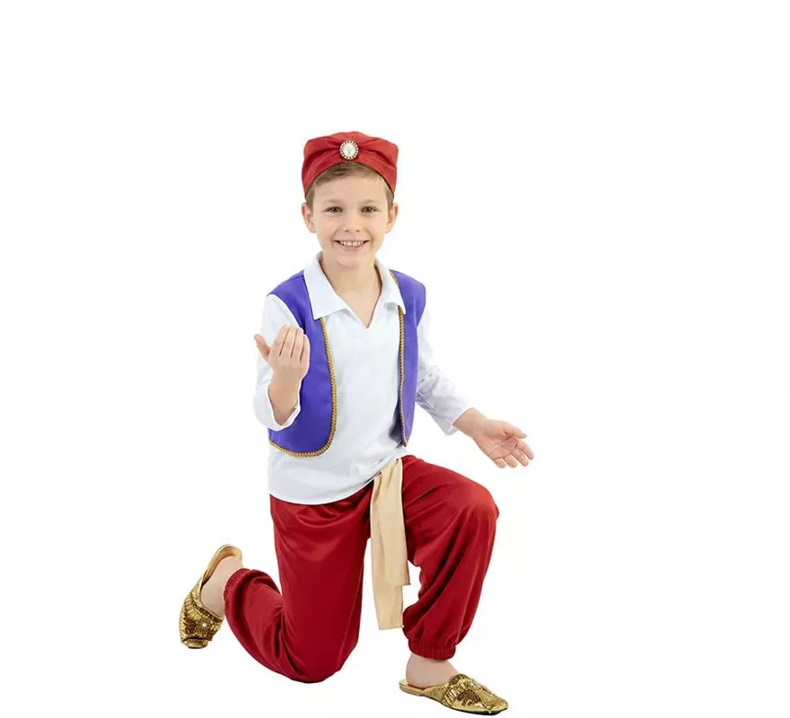 Translation missing: de.Disfraz de Aladino Rojo y Blanco para niño