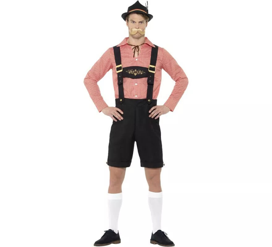 Translation missing: de.Disfraz de Alemán Tradicional Rojo y Marrón para hombre