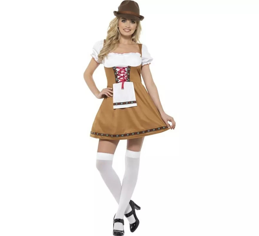 Translation missing: de.Disfraz de Alemana Tradicional Marrón y Blanco para mujer