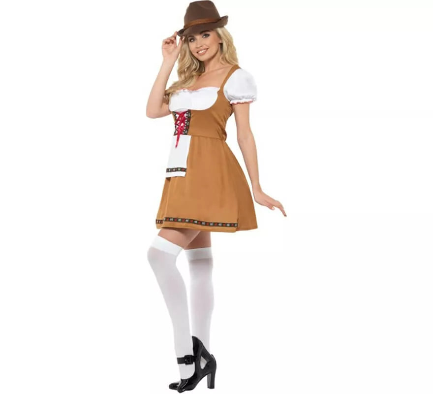 Translation missing: de.Disfraz de Alemana Tradicional Marrón y Blanco para mujer