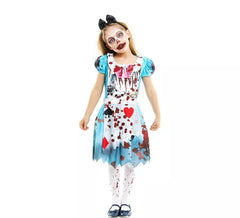 Alice Zombie Kostüm klassisches blaues Kleid für Mädchen und Jugendliche