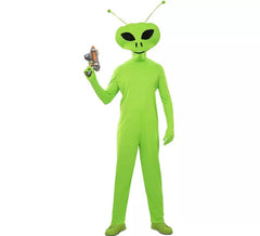 Grünes klassisches Alien-Kostüm mit Maske für Herren