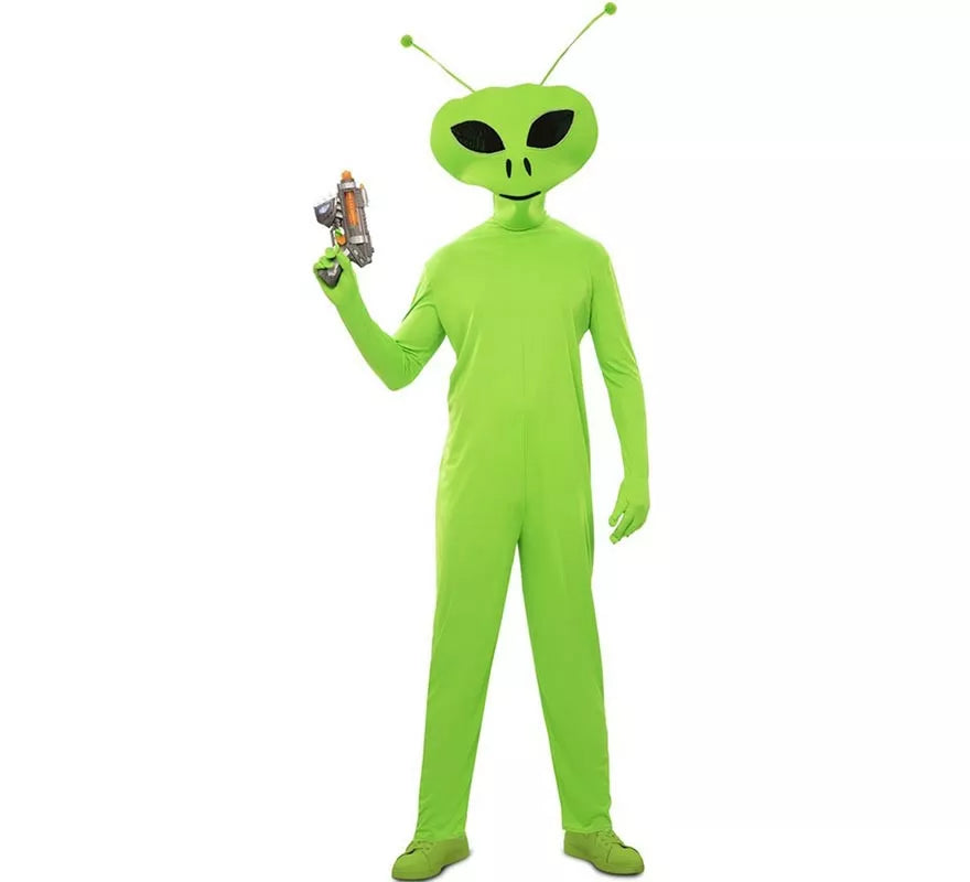 Translation missing: de.Disfraz de Alien clásico verde con máscara para hombre