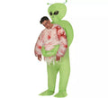 Disfraz de Alien verde hinchable o inflable para hombre