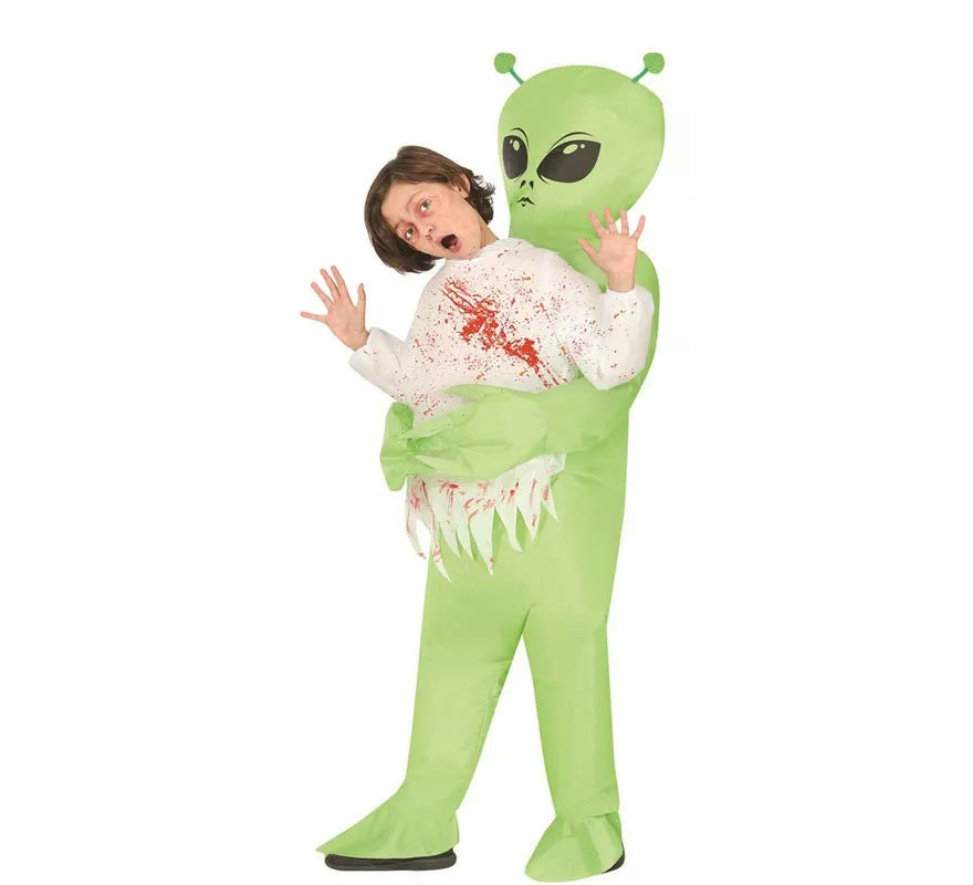 Translation missing: de.Disfraz de Alien verde hinchable o inflable para niño