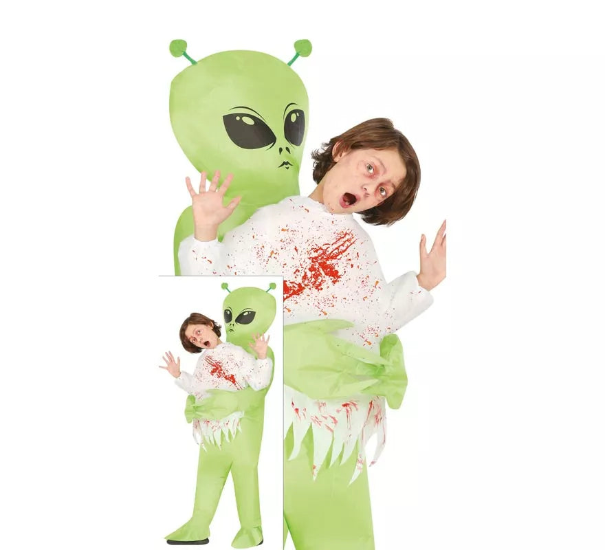 Translation missing: de.Disfraz de Alien verde hinchable o inflable para niño