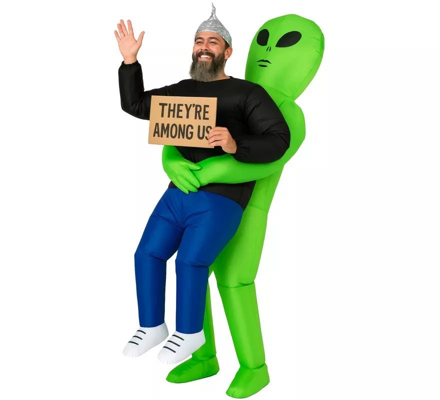 Translation missing: de.Disfraz de Alíen verde Hinchable para hombre