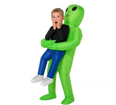 Aufblasbares grünes Alienkostüm für Jungen