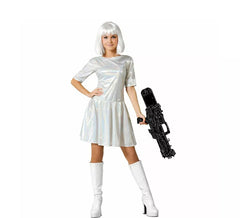 Silbernes Alien-Kostüm für Damen