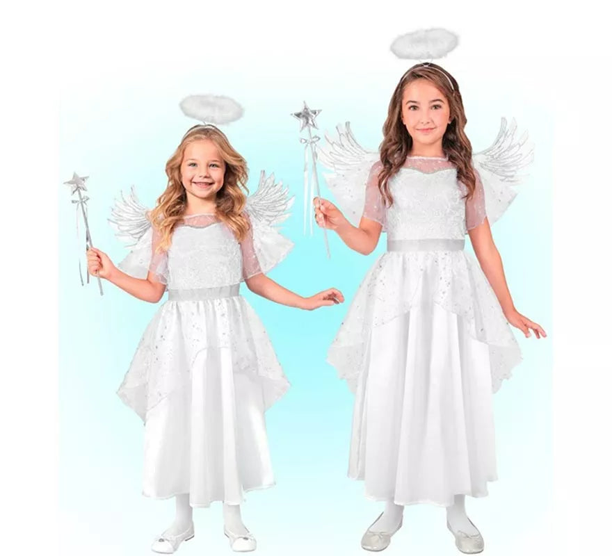Translation missing: de.Disfraz de Ángel blanco para niña