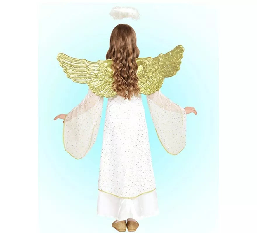 Translation missing: de.Disfraz de Ángel blanco y dorado para niña