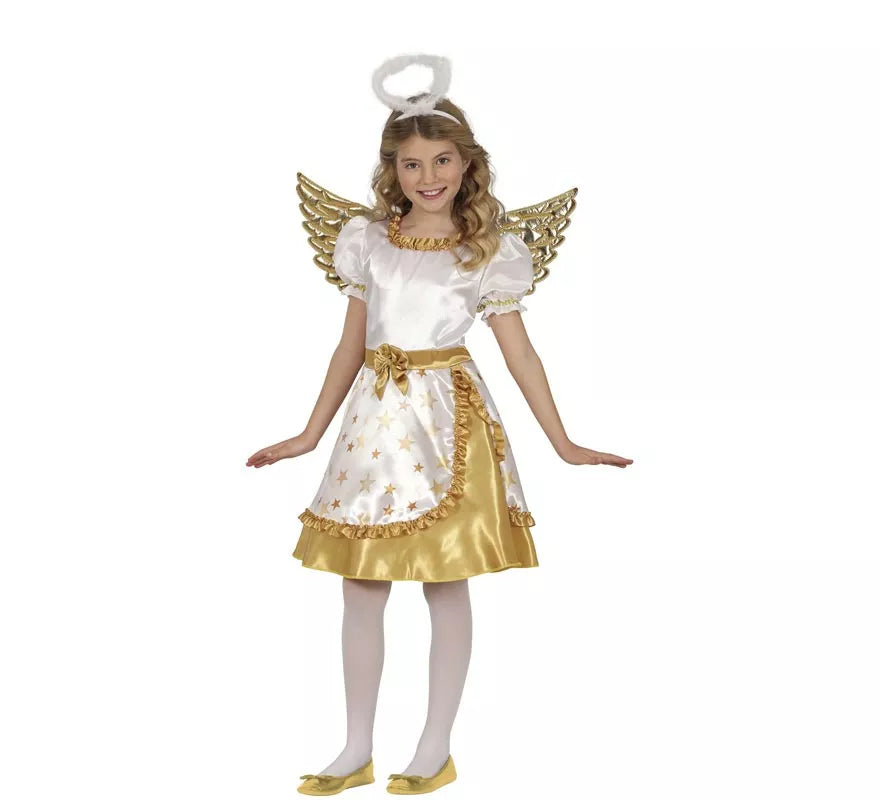 Translation missing: de.Disfraz de Ángel dorado para niña