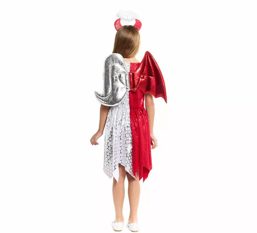 Translation missing: de.Disfraz de Ángel y Demonio con Alas y Cuernos para niña