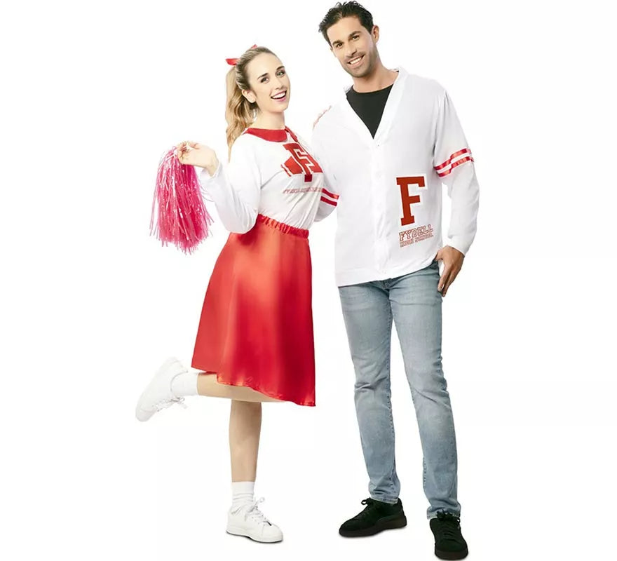 Translation missing: de.Disfraz de Animadora años 50 rojo y blanco para mujer