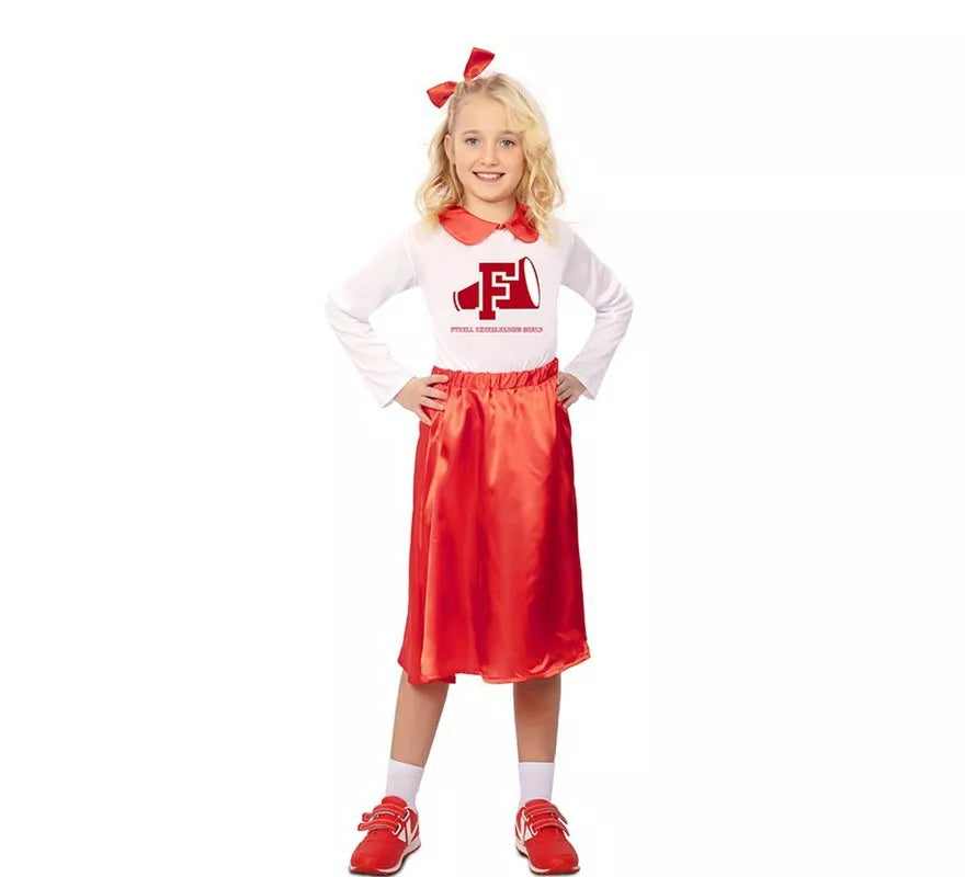 Translation missing: de.Disfraz de Animadora años 50 rojo y blanco para niña